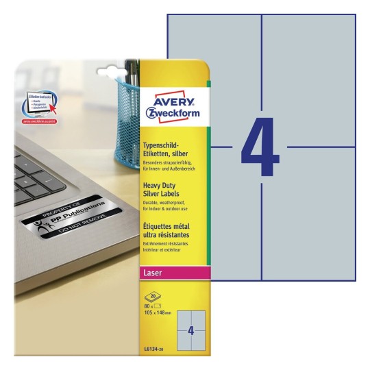 Avery heavy duty labels silver