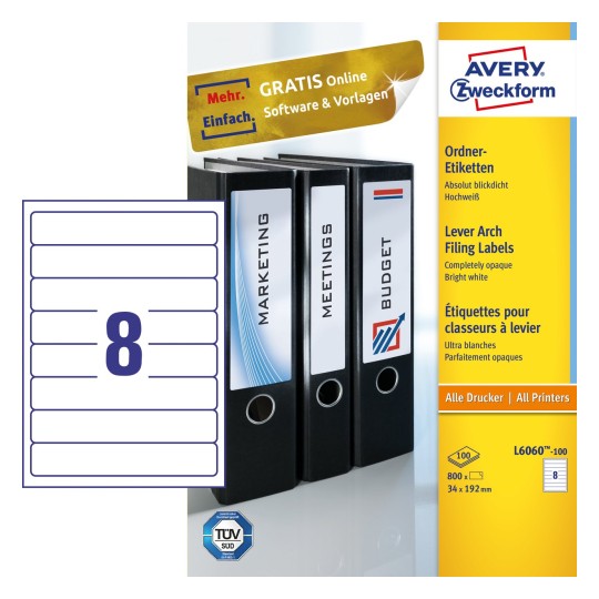 Excel Lever Arch File Label Template : Lever Arch File Spine Labels Filing Labels Octopus ...