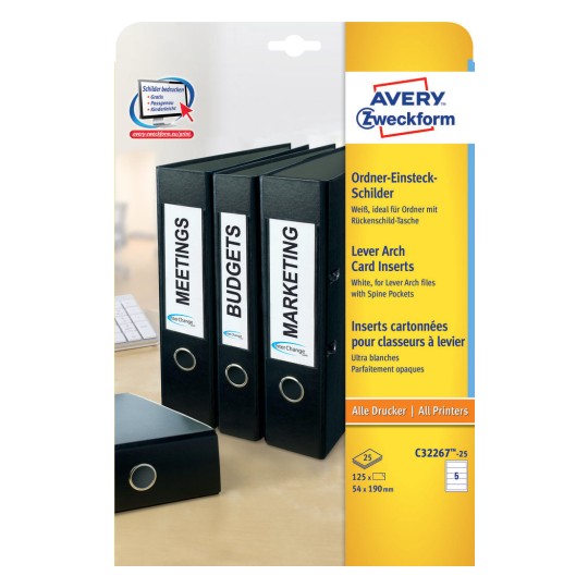 Lever Arch Filing Inserts | C32267-25 | Avery