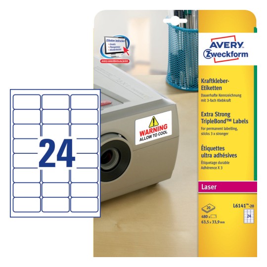 Weatherproof film labels L477320 Avery