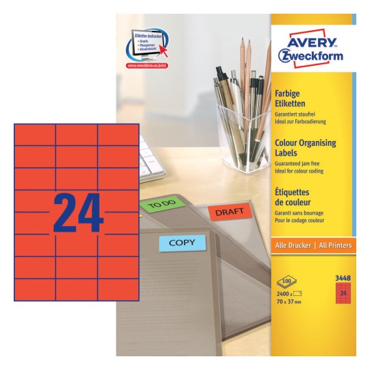 Coloured labels 3448 avery