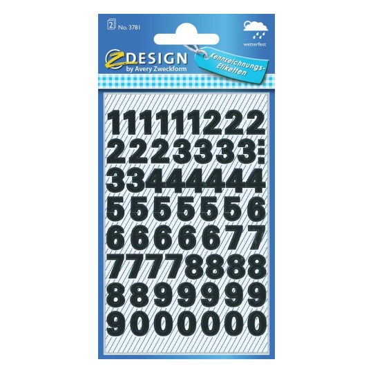 Number stickers, 3781