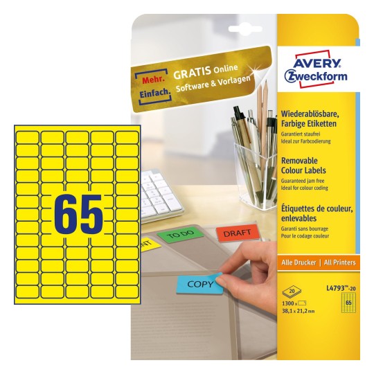 Coloured labels | L4793-20 | Avery