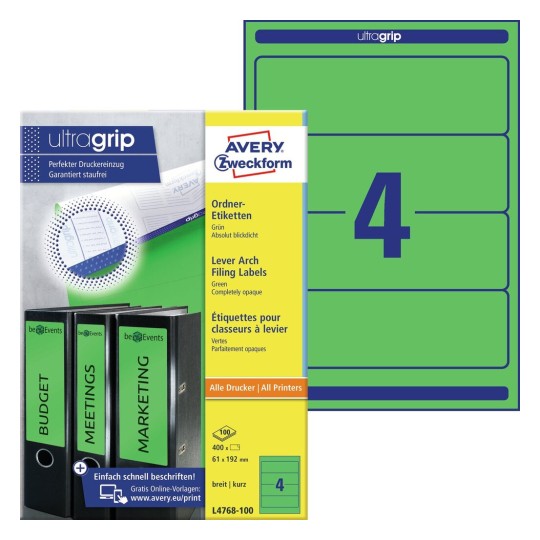 Avery lever arch file labels
