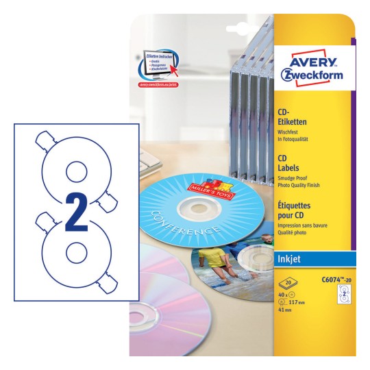 Cd Labels Classicsize C6074 20 Avery Das avery zweckform sortiment mit mehr als 1500 artikeln lässt nahezu keine wünsche offen: cd labels classicsize c6074 20 avery