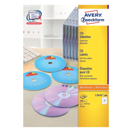CD Labels SuperSize | L7676-100 | Avery