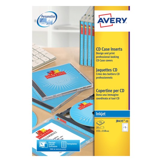 Cd Case Inserts J8435 25 Avery